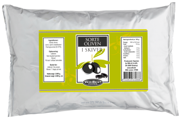 3800g Oliven sorte i skiver