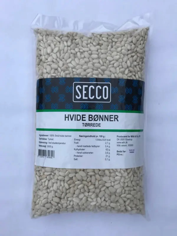 3kg Bønner hvide tørrede