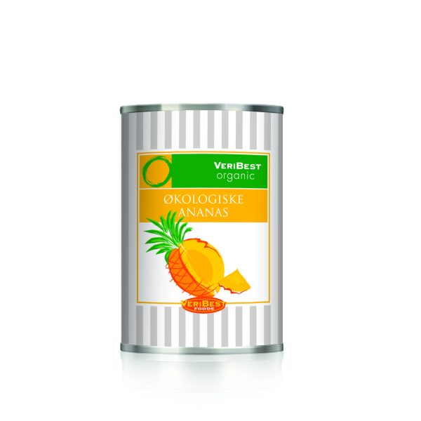 400kg Økologiske ananasstykker i juice