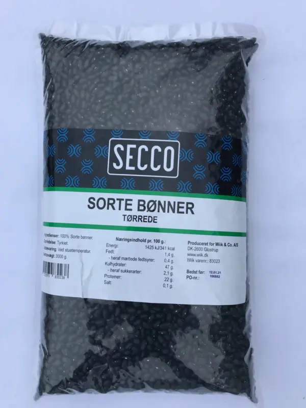 3kg Bønner sorte tørrede