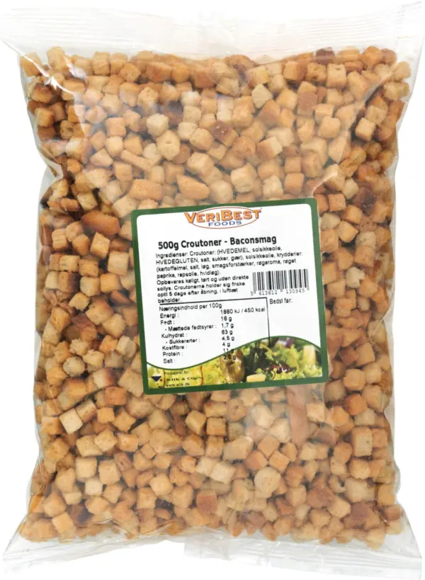 500g Croutoner m. baconsmag 8x8mm