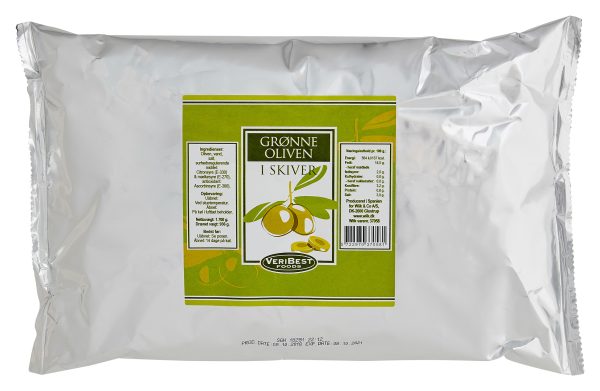 1700g Oliven grønne i skiver, pose