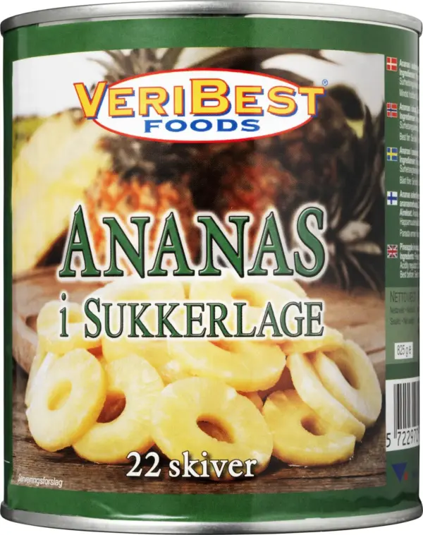1kg Ananas 22 skiver i l/s