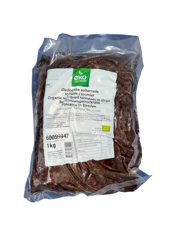 1kg Økologiske soltørrede tomater i strimler