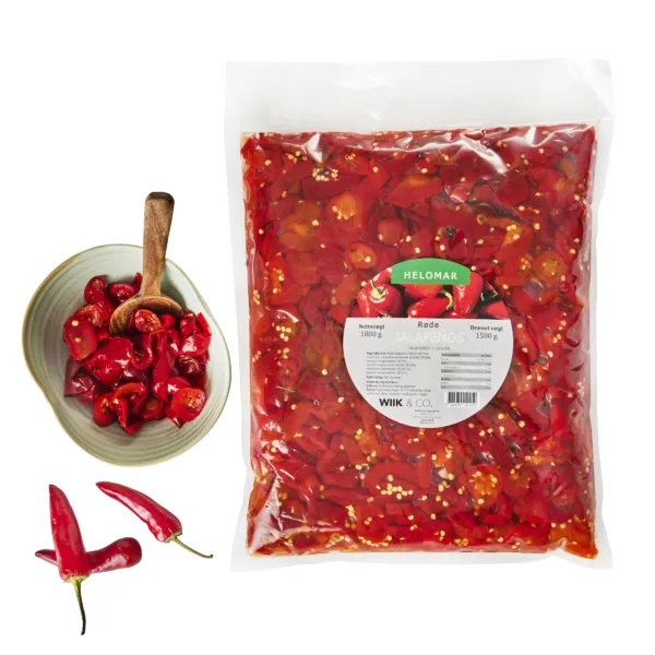 1,8kg Jalapeños røde i skiver
