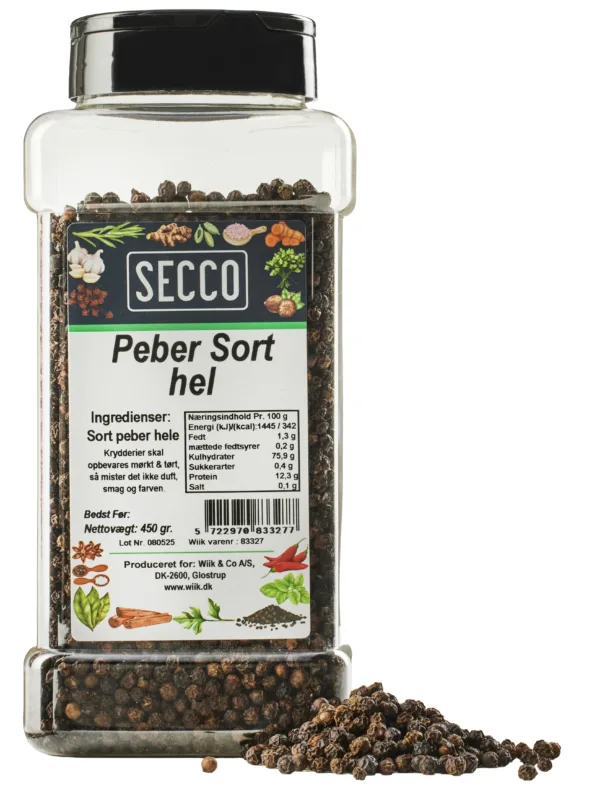 450g Peber sort hel
