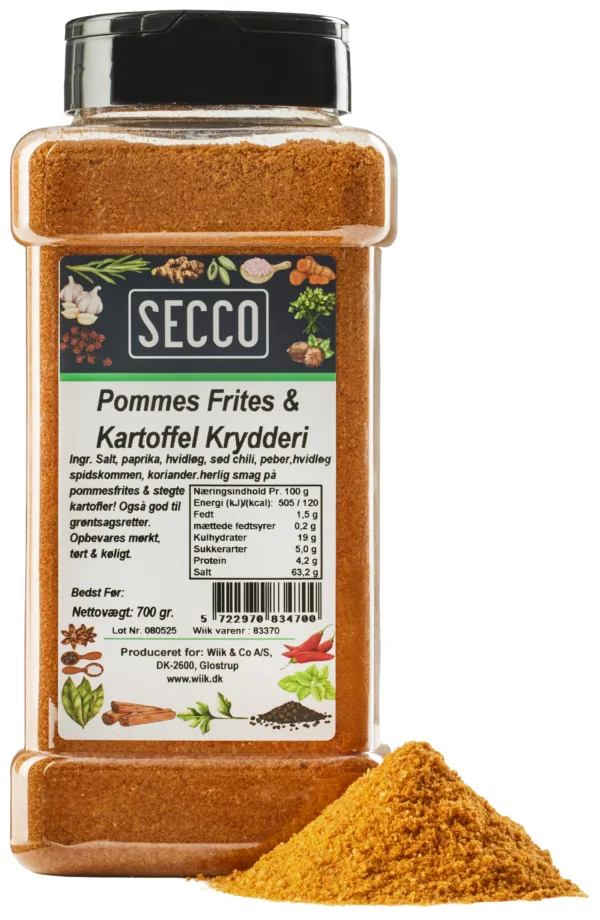 700g Pommes frites krydderi