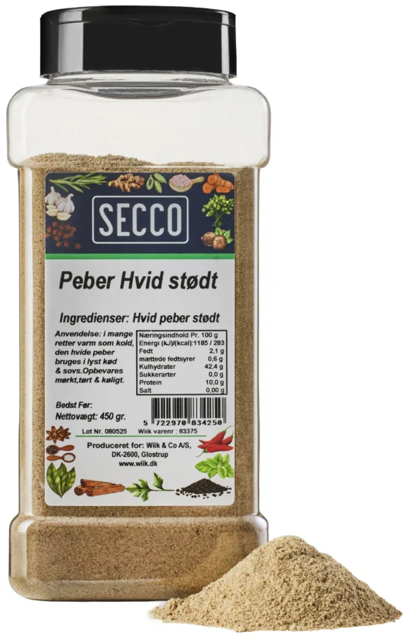 450g Peber hvid stødt