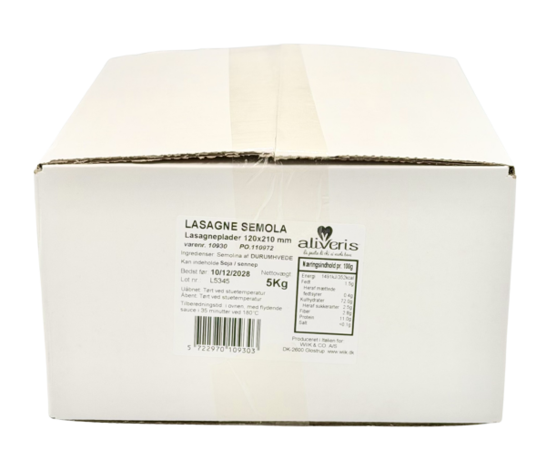 5kg Pasta lasagne 12x21cm