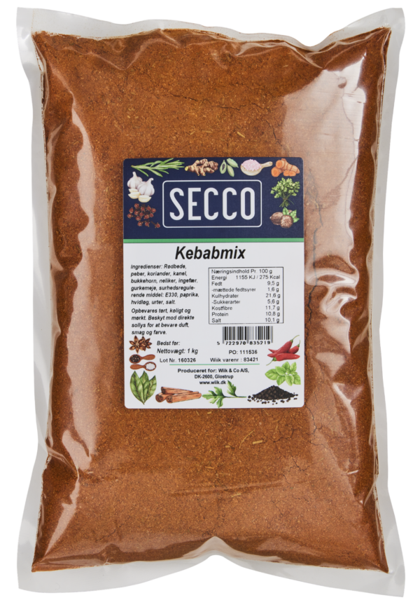 Kebab-mix Secco 8x1000g (Kasse - 8 stk)